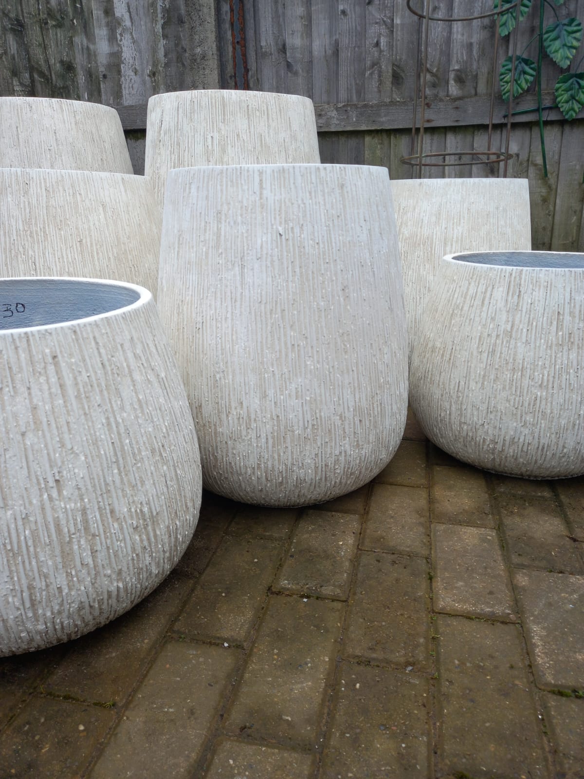 Textured grey decorative pots